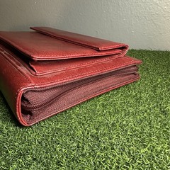 Franklin Covey 365 Day One Red Planner Organizer 7 Ring Handles Faux Leather Zip