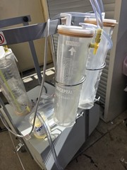 Byron Medical PT-ASP-lll-110 Aspirator System w/ Canisters IV Pole & Rails