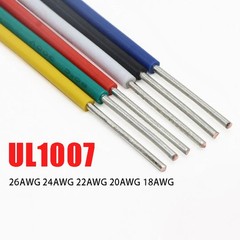 UL1007 Single Core Single Strand Cable 18AWG~26AWG Tinned Copper Electronic Wire