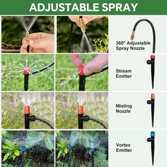 230FT Drip Irrigation System for Garden with 38pcs Adjustable Copper Nozzles …