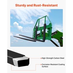 Uimoso Skid Steer Pallet Frame w/Hitch Receiver & Spear Sleeves for John Deere