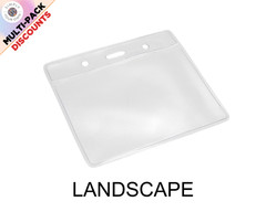 Clear ID Vinyl Pouch Card Badge Pass Wallet Visitor Holder & Metal Clasp Clip