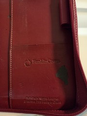 Vintage Franklin Covey red leather zipper PDA planner 6 ring 9 x 7 x 2.5