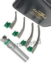 New Fiber Optic Mac Laryngoscope Set (LED Light) White Set of 5