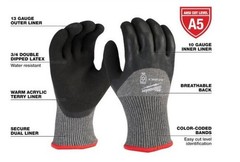 Five Milwaukee Work Gloves Winter Dipped Large 9″ Level 5 48-73-7952 NEW