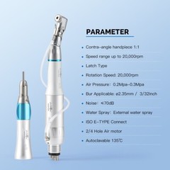 Dental Slow Low Speed Straight+Contra Angle+Air Motor Handpiece Kit 4 Holes USA