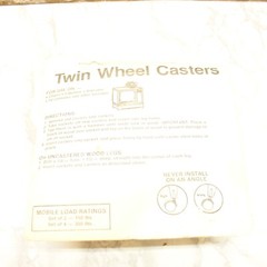 Lot of 2 Vintage Twin Wheel Casters 2″ Diameter Stem Type Keystone Franklin