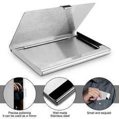 SENHAI 2 Pcs Business Card Holders, Professional Thumb-Drive Medium, black