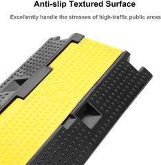 3 Pack Dual Channel Rubber Cable Protector Ramp 2 Channel Traffic Speed Bump