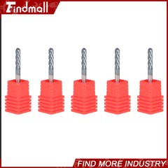 5 PCS 1/8″ 4 Flute 1-1/2″ Overall Length Ball Nose Carbide End Mill