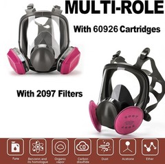 Full Face Gas Mask Painting Spraying Respirator w/Filters for 6800 Facepiece US