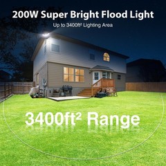 200W Motion Sensor Outdoor Lights, 20000LM LED Flood Lights Outdoor, Wired Se…