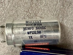 Mallory WP-131.5M 160 MF @ 300VDC Electrolytic Can Capacitor ~NOS