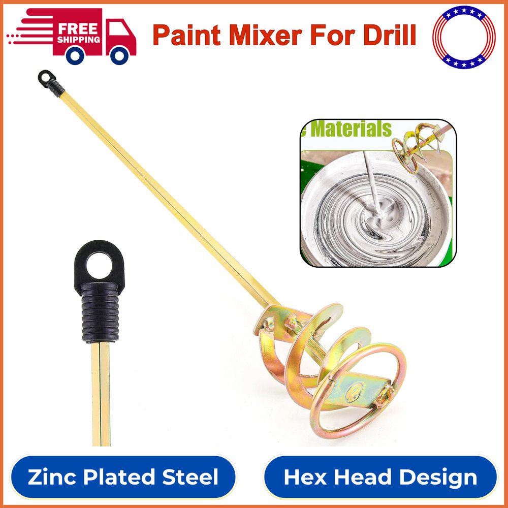 Paint Mixer For 1-5 Gallon Bucket Paint Stirrer For Drill Zinc Plated Rust Proof