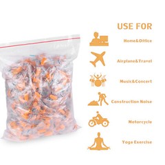 600pcs Ear Plugs Lot Bulk soft Orange foam sleep travel noise shooting earplugs