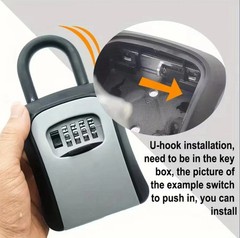 Key Lock Box Wall Mount Outdoor Weatherproof 4-Digit Combination Key Safe