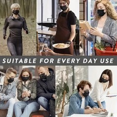Face Masks 50Pc Disposable 3-Layer Breathable Anti-Dust Protective Masks Daily