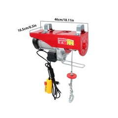 Mini Electric Hoist 2200lbs 14ft Wired Remote Control 1600W 110V Crane Winch