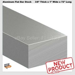 Aluminum Flat Bar Stock 3/8″ x 1″ Wide x 6 Feet Long Unpolished Finish Alloy NEW