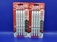 2 Pack SHARPIE S-Gel Gel Pens Medium Point 0.7mm Pearl White Body 4Ct Berry Pink