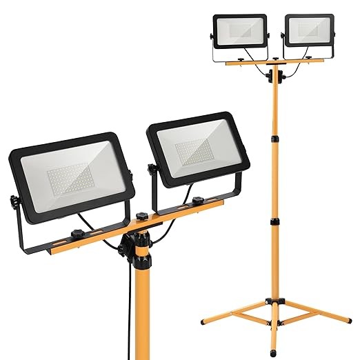 20000 Lumen 200W LED Work Light with Stand 2 Head Tripod