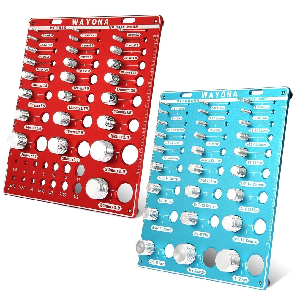66 Nut and Bolt Thread Checker – 27 Standard and 25 Metric Bolt Thread Gauge …