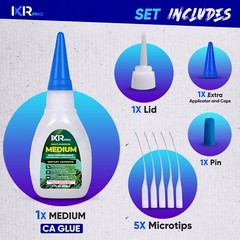 CA Glue Medium Viscosity Kit, 1.75 oz. Cyanoacrylate Glue, Super Glue for Everyd