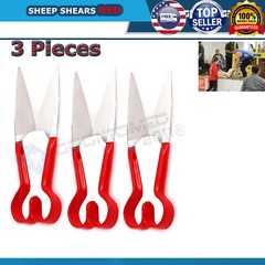 3 PROFESSIONAL NEW SHEEP SHEARS CALF GOATS BEST FOR HAIR & WOOL CUTTING RED ODM