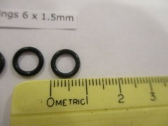 6mm ID x 9mm OD x 1.5mm thick O-ring. Buna-70. Quan 5.