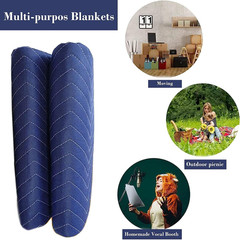 2 Pack Moving Blankets Heavy Duty 80″X72″ Quilted Packing Blankets for Moving