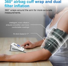 Upper Arm Blood Pressure Monitor Medium To XL Cuff Digital BP Machine 2 User LCD