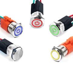 16/19/22/25mm LED Push Button Switch Momentary Latching On/Off Waterproof Metal