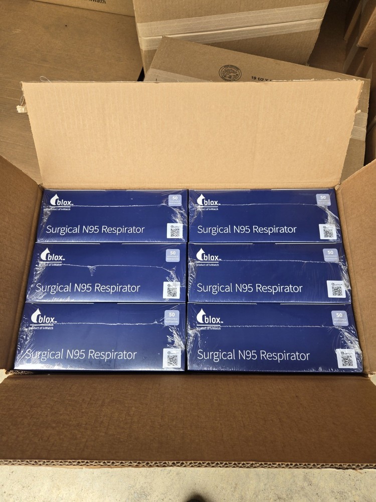 300 Blox Surgical N95 Respirator Disposable Facemask Made In USA Dust Carpenter