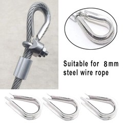 15Pack M8 Stainless Steel Thimble for 5/16 Inch Wire Rope Cable Thimbles Rigging