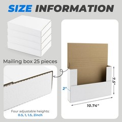 Golden State Art, 25 Pack 10.75×7.5×2 inch Easy-Fold 10.75×7.5×2, White