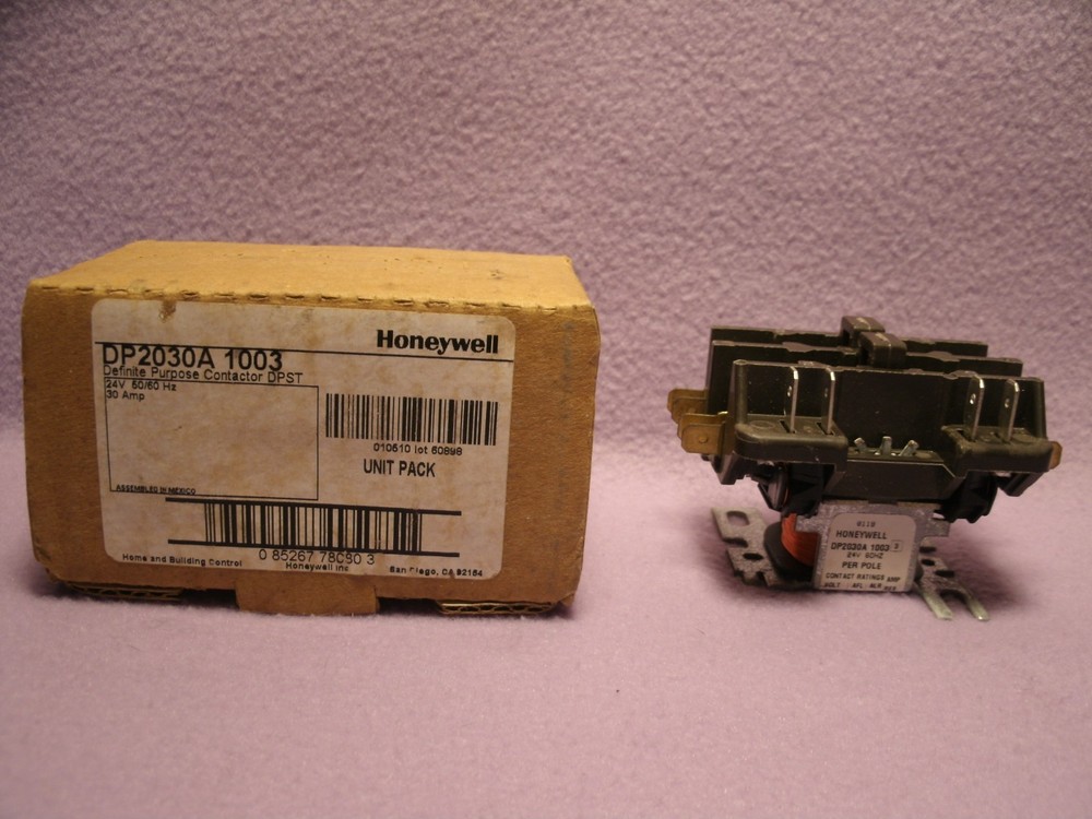 New Honeywell DP2030A 1003 Definite Purpose Contactor DPST 24V, 50/60Hz, 30A