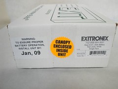 NEW IN BOX EXTRONIX 702-WB-WH-SS1 STEEL EXIT WITH BATTERY, RED LEDS