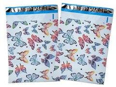 Rainbow Butterlies Designer 10×13, 14.5×19 Inch Poly Mailers, Self Seal Colorful