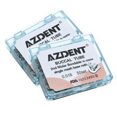 AZDENT Dental Orthodontic Buccal Tube 2nd Molar Roth 018 Bondable Non-Conv
