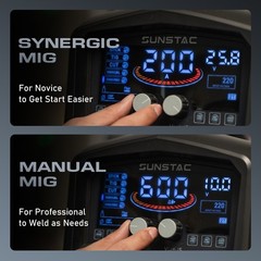 Sunstac 5-in-1 Plasma/TIG/MIG/Stick Welder 200A 110/220V Multiprocess Machine