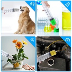 5pcs 350ml Syringe, Extra Large Plastic Syringes for Glue 350 ml, Clear