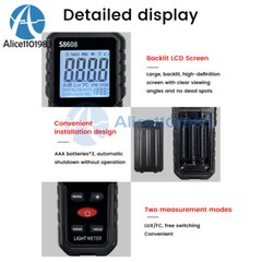 Digital Illuminance Meter Lumen Brightness Tester High Precision Photometer
