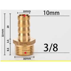 5pcs 3/8″ HOSE BARB X 3/8″ MALE NPT Brass Gas Fuel Water Air Fitting Universal