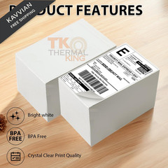 TK Thermal King, 4″ x 6″ 1 Stack Fanfold Direct 500 Labels, White