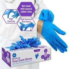 Med Pride Nitrile/Vinyl Blend Exam Gloves, Powder-Free Latex-Free XL (100 Box)