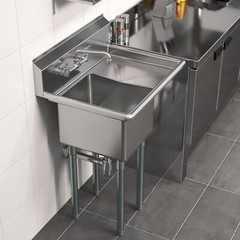 29 in. x 22 in. Stainless Steel Sink. 16 in. x 14 in. Bowl and Right Drainboard