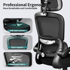 TRALT Ergonomic Mesh Office Chair – 330LBS, Adjustable Lumbar, Lifetime Warranty