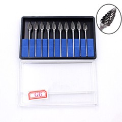 10pcs Tungsten Carbide Dental Lab Acrylic Bur Drill 2.35mm For Polishing Teeth
