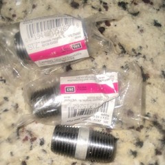STZ Black Steel Pipe Nipple 1/2 in x 2 in Sch 40 Threaded, Lot of 3 NSP712