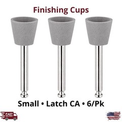 6/Pk Gray Finishing Cups Small D Latch-Type CA Style Grit Refinement Polishers